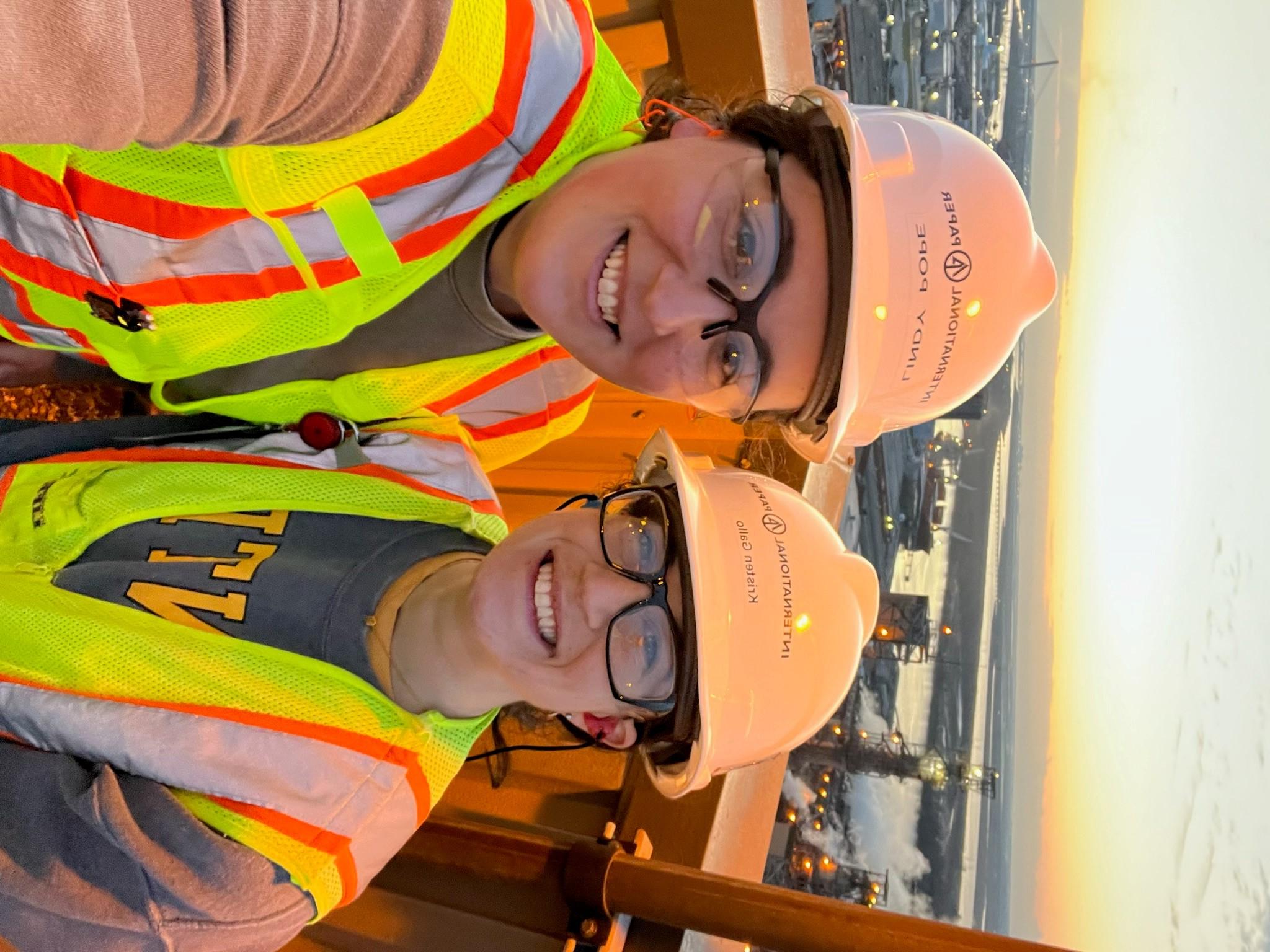 Two employees in the tower at Savannah Mill